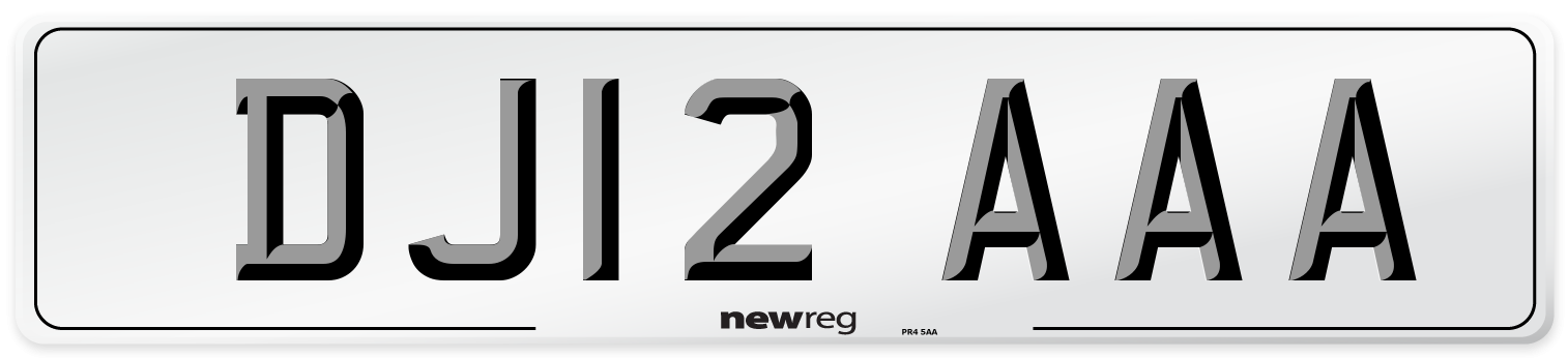 DJ12 AAA Number Plate from New Reg